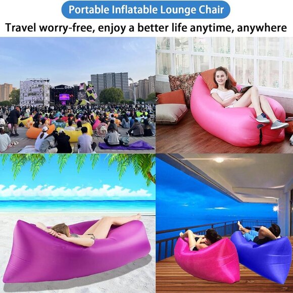 Premium Quality Air Lounger Inflatable Sofa Hammock-Portable1 Pack(Any Color) - Picture 8 of 12
